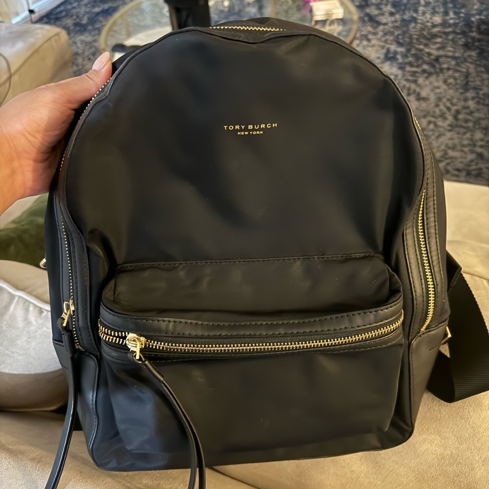Tory Burch Black Nylon Small Backpack